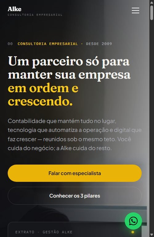 Case Alke Contabilidade — versão mobile