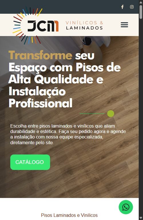 Case JCM Vinílicos e Laminados — versão mobile