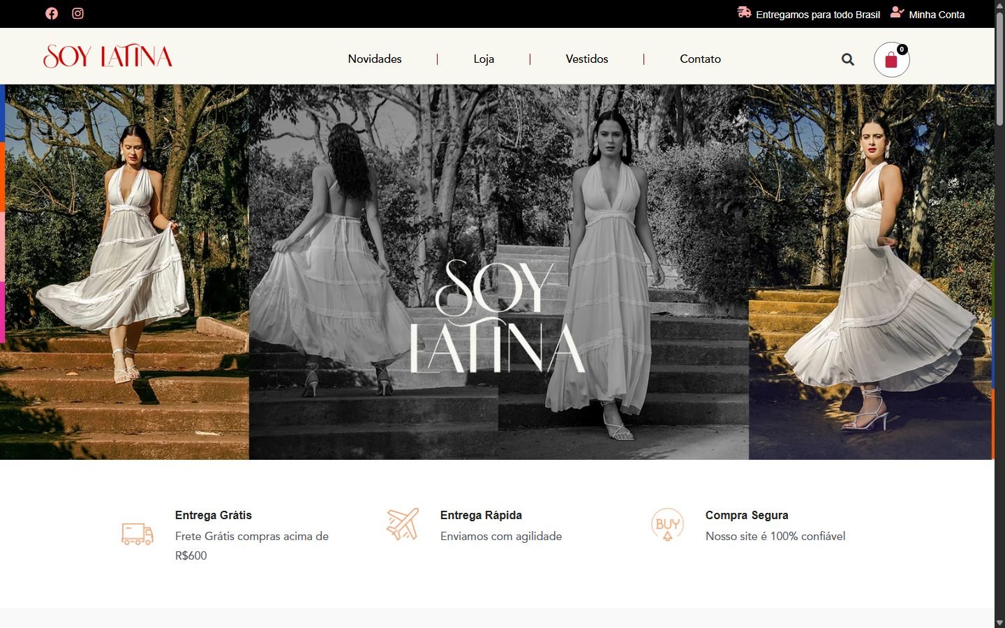 Case Soy Latina — site em destaque (desktop)